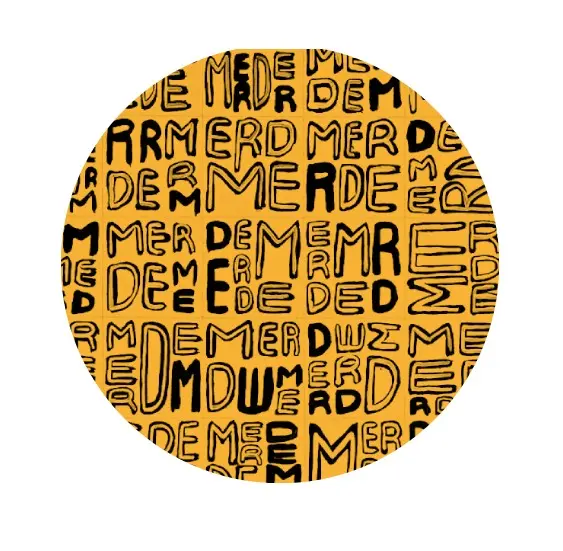 SOUS-VERRES ROND / MERDE TXT ORANGE