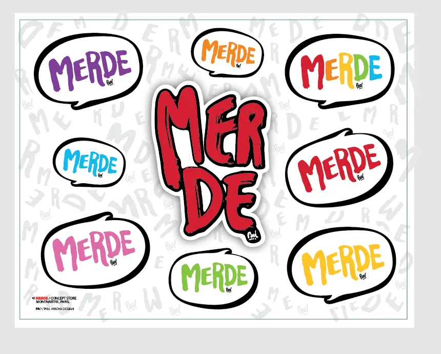 [I5-STICKERS] Planche sticker MERDE MIX