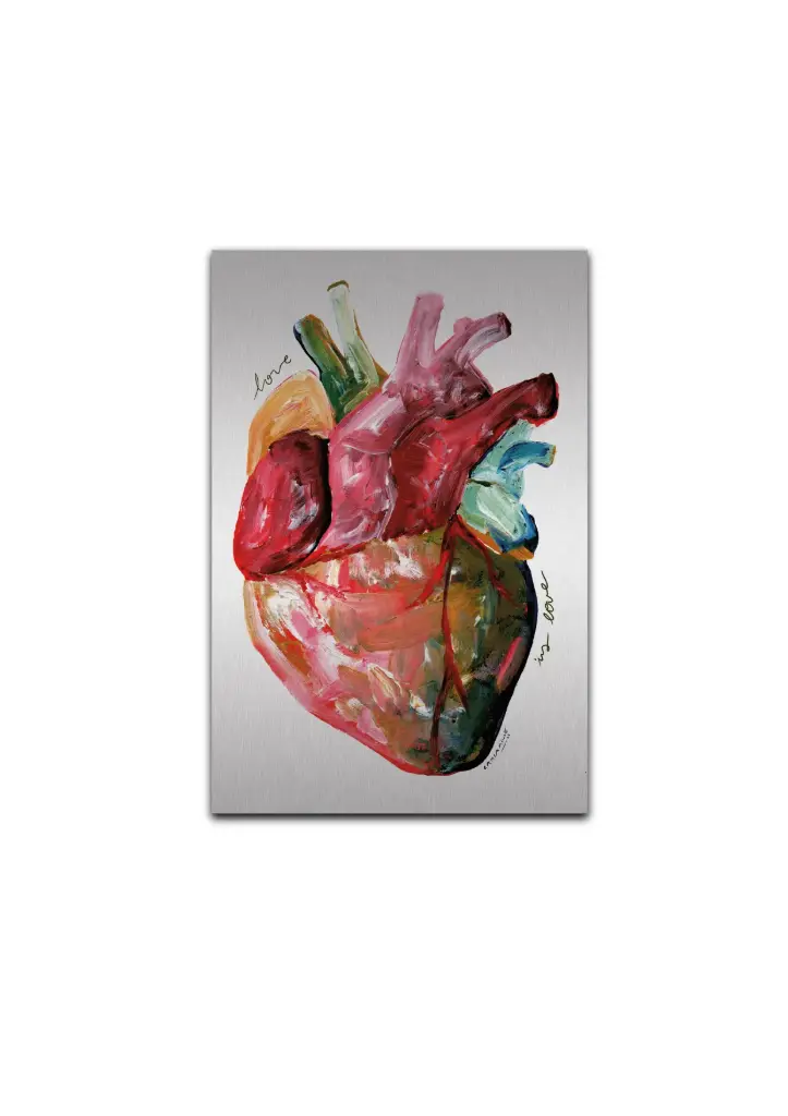 (20X30) COEUR PAINT LIL CAMCAMILLE  / reproduction aluminium