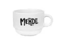(black) MERDE LOGO / tasse céramique blanc