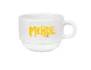 (jaune) tasse 170 ML / céramique int. blanc / MERDE LOGO