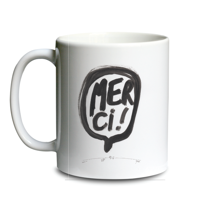 MERCI / mug céramique blanc 