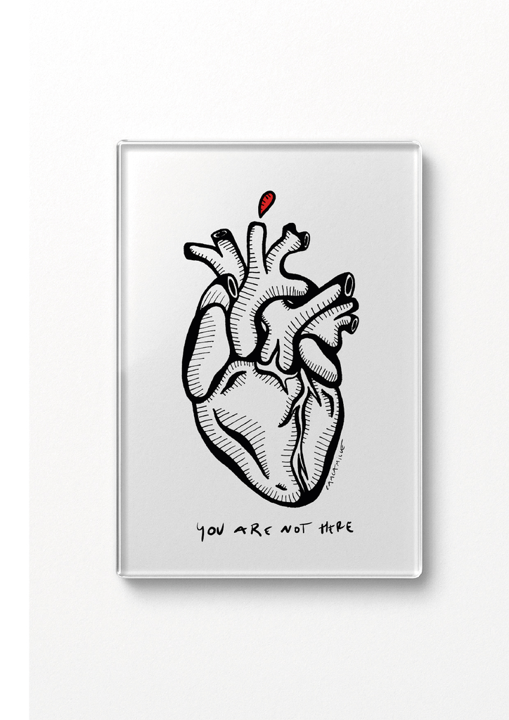 [D4-MAGNET VERRE] COEUR NOIR CAMCAMILLE / magnet verre