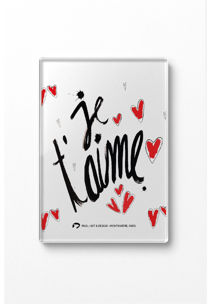 JE T'AIME / magnet verre