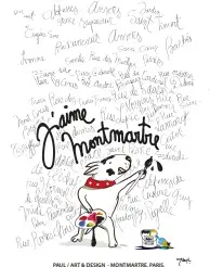 CORA J'AIME MONTMARTRE / magnet verre