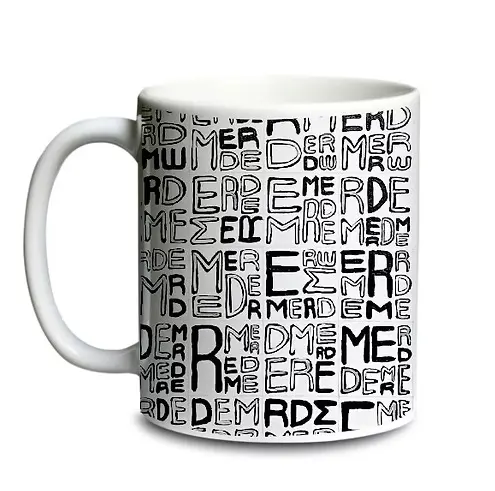 (WHITE) TXT MERDE / mug céramique couleur