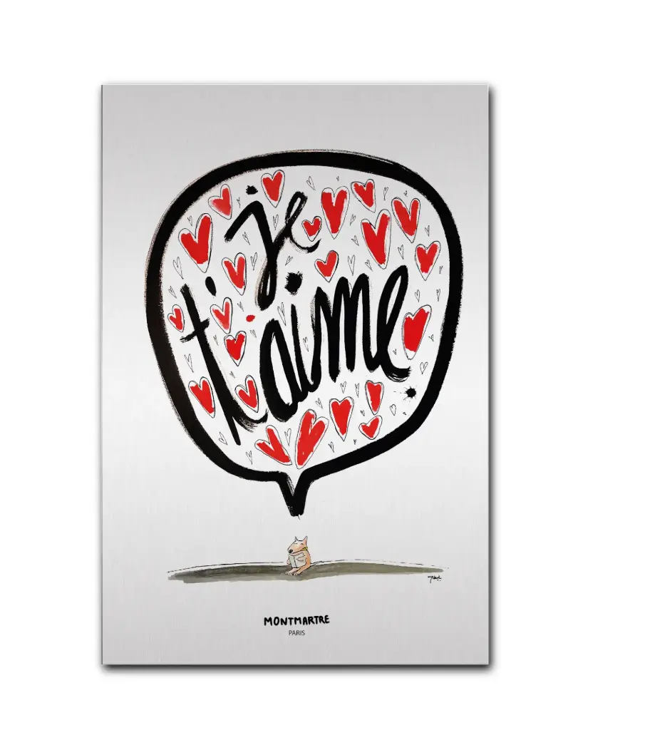 (20x30) BARAK JE T'AIME  / reproduction aluminium