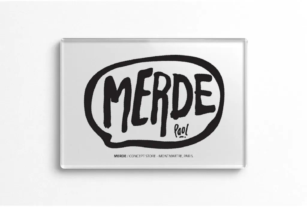 BULLE MERDE LOGO / magnet verre 