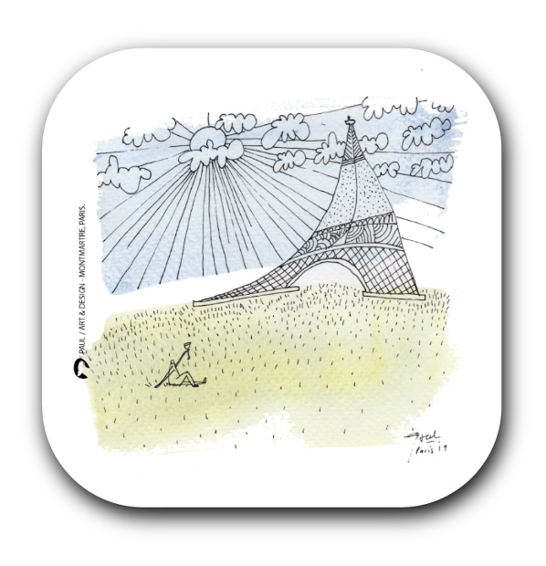 [S1-SOUS VERRES CARRE] PELOUSE TOUR / sous-verres grand