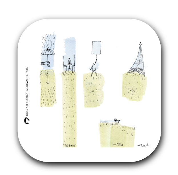 TACHES PELOUSE - sous verre grand