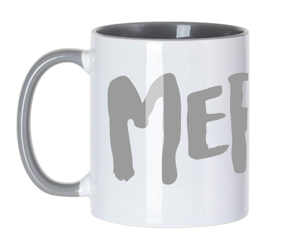 [C2-MUG COULEUR] (GRIS) MERDE LOGO / mug céramique couleur