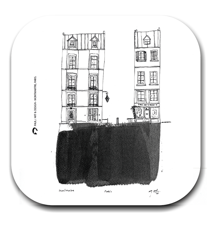 [S1-SOUS VERRES CARRE] RUE BERTHE EDIFICE / sous-verre grand