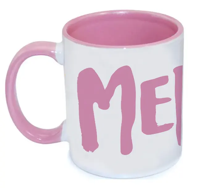 [C2-MUG COULEUR] (ROSE) MERDE LOGO / mug céramique couleur
