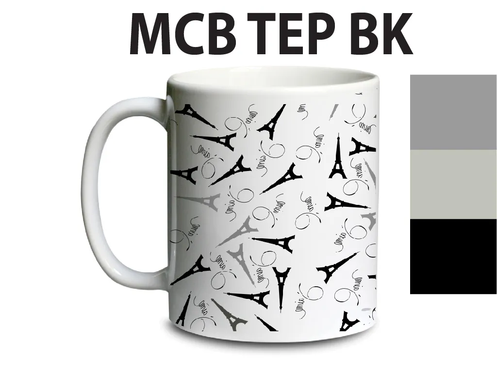 [C1-MUG BLANC] TOUR PATTERNS BKS / mug céramique blanc
