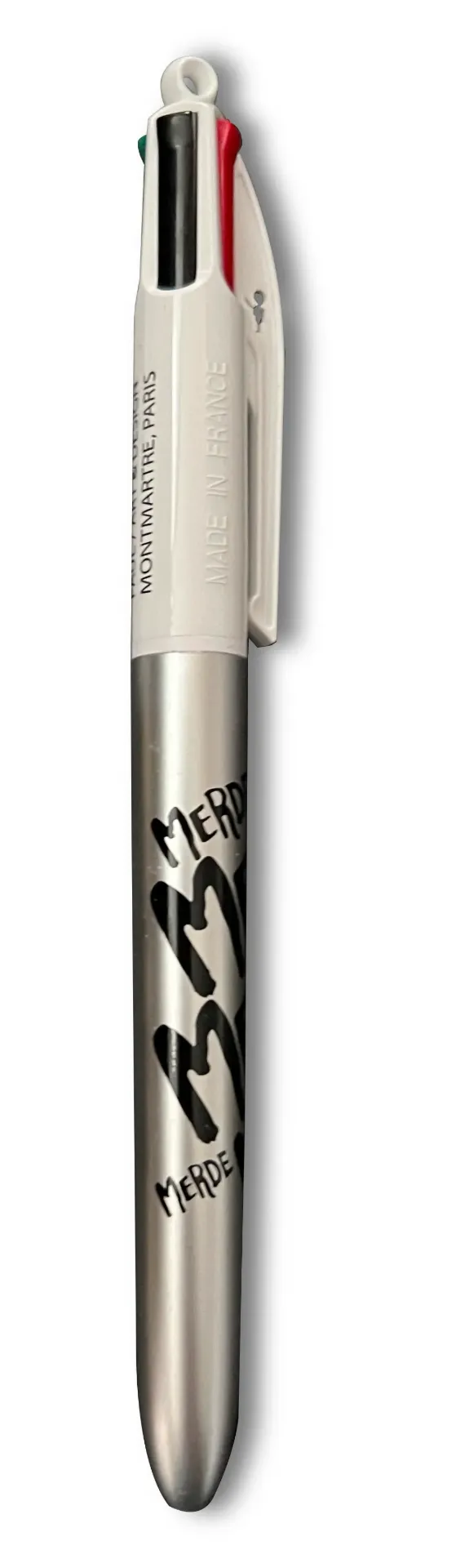 [I6-IMPRIME] Stylo BIC MERDE ARGENTE