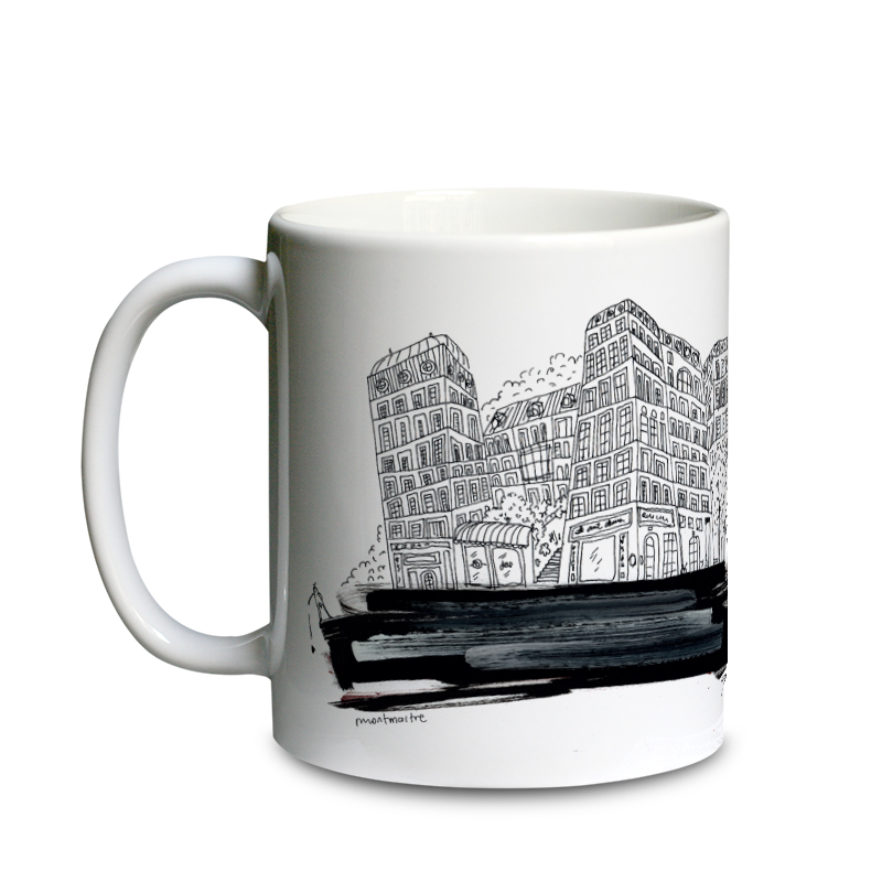 [C1-MUG BLANC] EDIFICES RUE DE 3 FRERES / mug céramique blanc