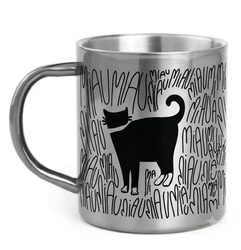 MICHIS NOIR MIAU MIAU/ mug acier inoxydable