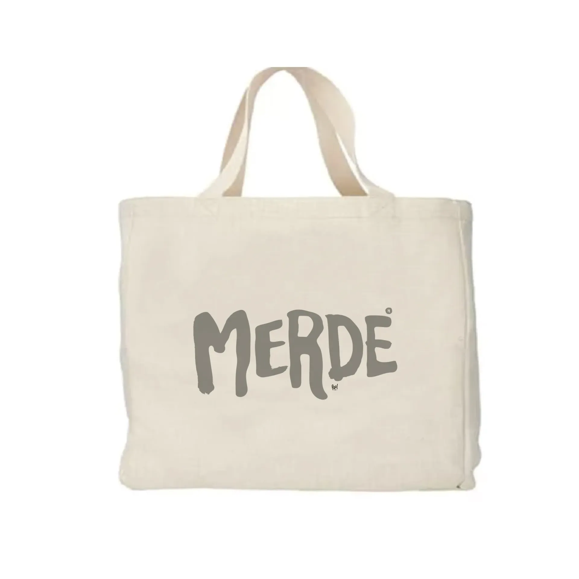 (GRIS) CABAS POLYLIN MERDE LOGO GRIS