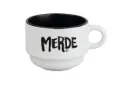 (noir) tasse 170 ML / céramique int. noir / MERDE LOGO