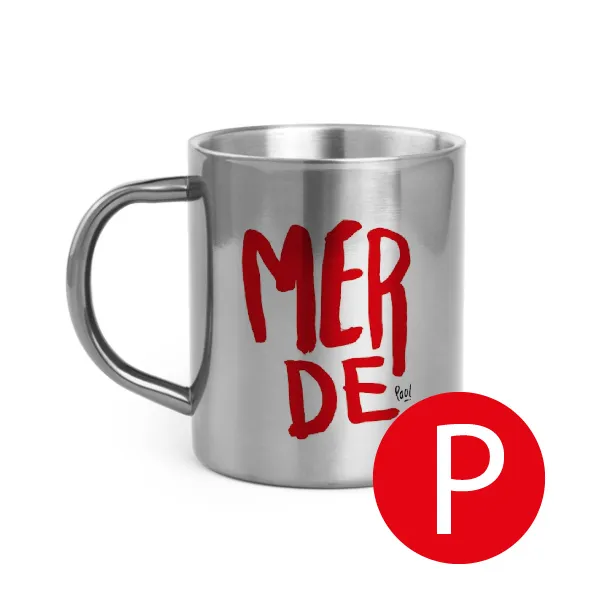 MUG INOX PETIT MERDE 2 L ROUGE