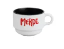 (rouge) tasse 170 ML / céramique int. noir / MERDE LOGO