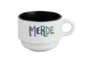(froid) tasse 170 ML / céramique int. noir / MERDE LOGO