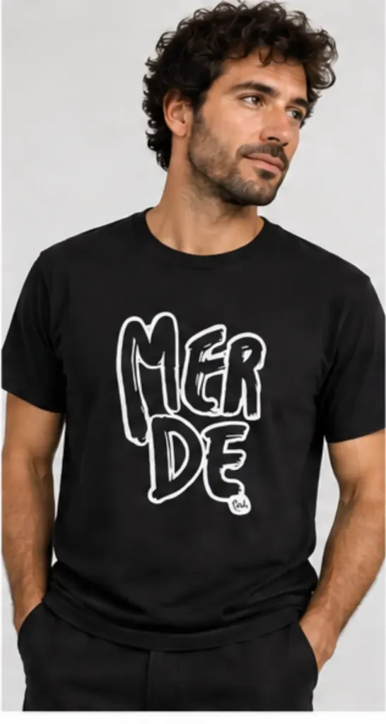 13-T-SHIRT NOIR (S) MERDE BRUSH OL
