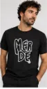 13-T-SHIRT NOIR (S) MERDE BRUSH OL