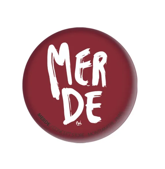 (BORDEAUX) MERDE BRUSH / magnet rond