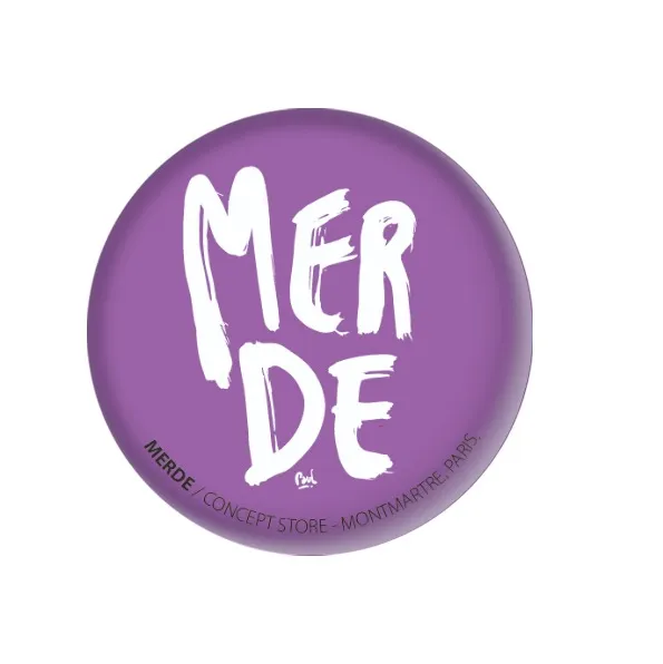 (LILA) MERDE BRUSH / magnet rond