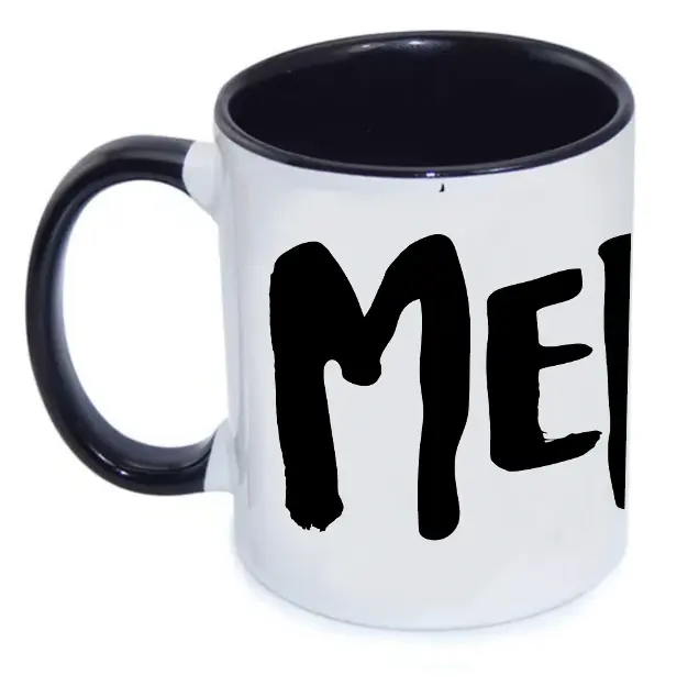 [C2-MUG COULEUR] (NOIR) MERDE LOGO / mug céramique couleur