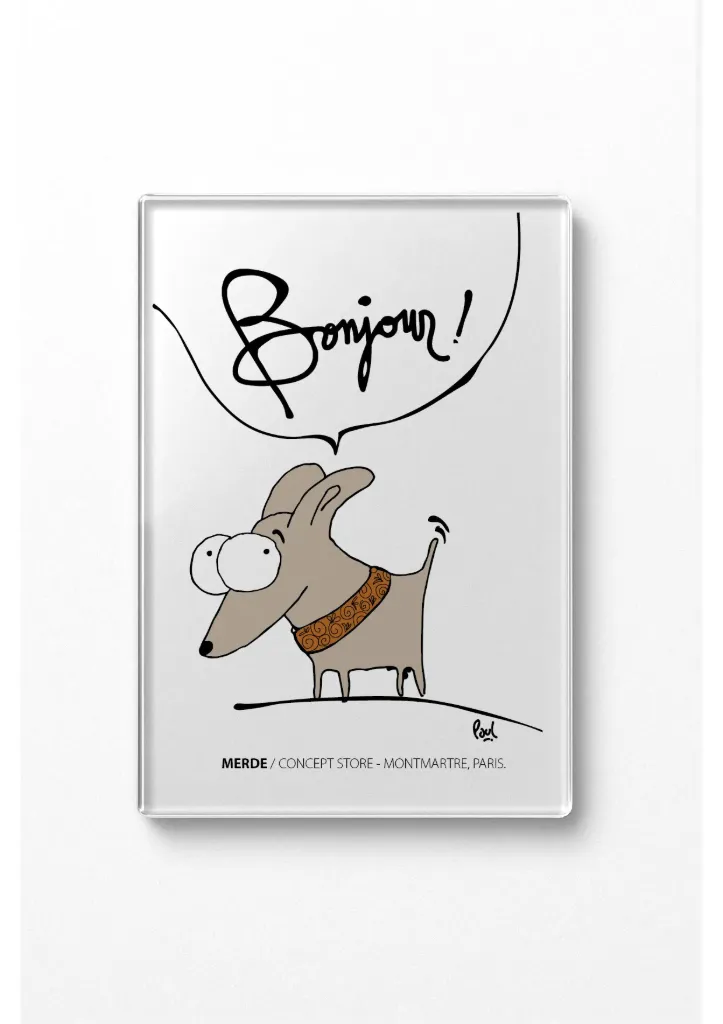 BONJOUR / magnet verre