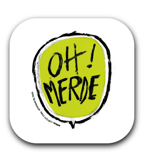 (VERT) OH MERDE / sous-verres grand