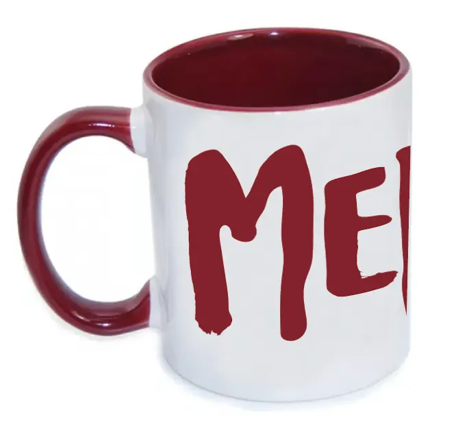 [C2-MUG COULEUR] (BORDEAUX) MERDE LOGO / mug céramique couleur