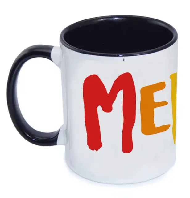 [C2-MUG COULEUR] (TUTTI BK) MERDE LOGO / mug céramique couleur
