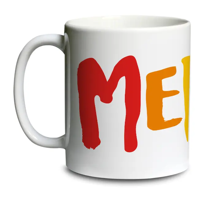 [C2-MUG COULEUR] (TUTTI WH) MERDE LOGO / mug céramique couleur