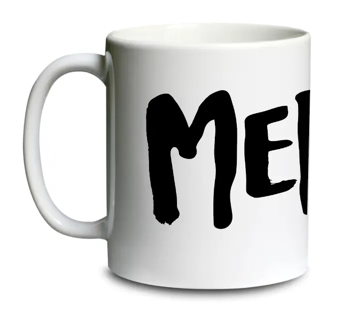 [C2-MUG COULEUR] (BLANC) MERDE LOGO / mug céramique couleur