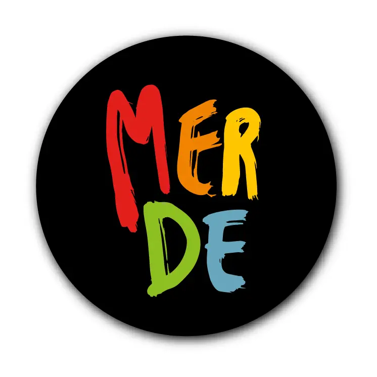 [S2-SOUS VERRES ROND] (TB) MERDE BRUSH TUTTI BLACK / sous-verres rond