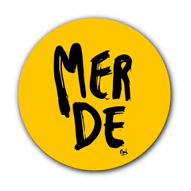 (JA) MERDE BRUSH JAUNE / sous-verres rond