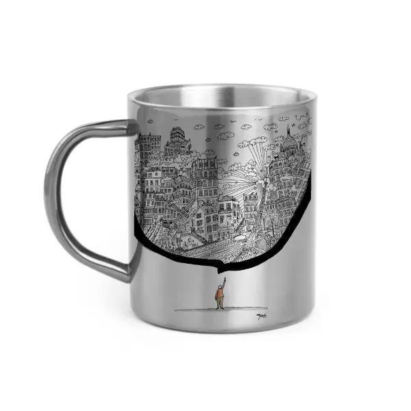 [C4-MUG INOX] BULLE PARIS BONHOMME / mug acier inoxydable