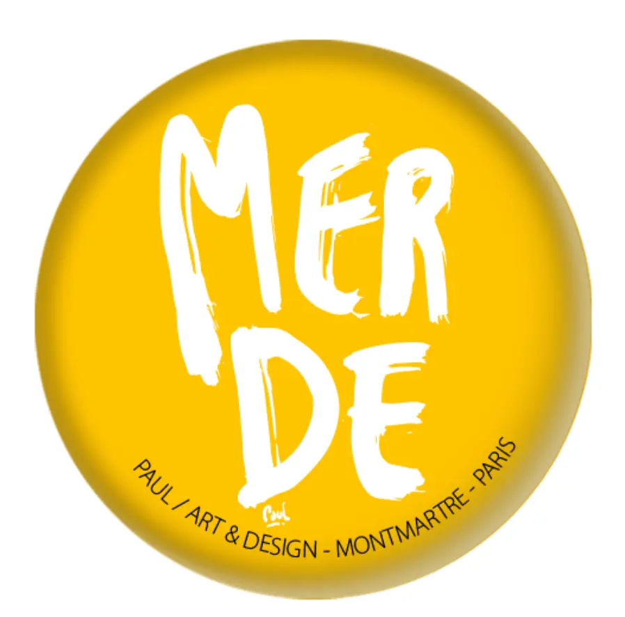 [D2-MAGNET ROND] (JAUNE) MERDE BRUSH / magnet rond 