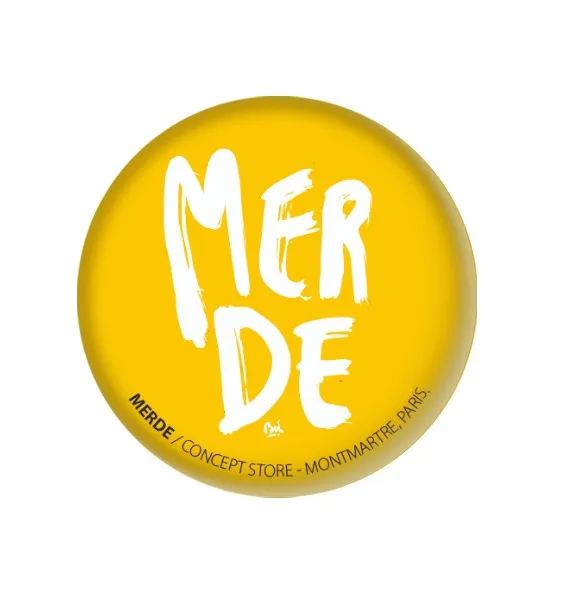 [D2-MAGNET ROND] (JAUNE) MERDE BRUSH / magnet rond 