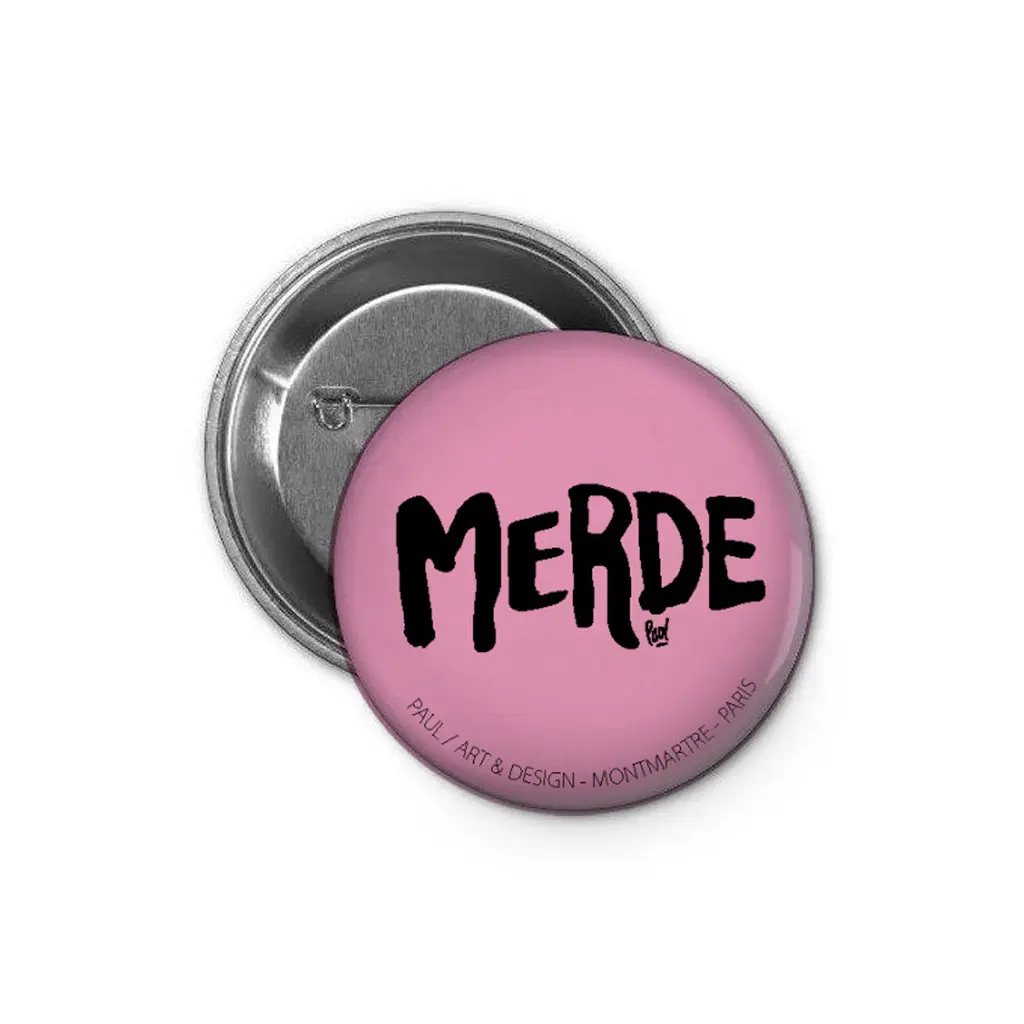 [D1-BADGE] (ROSE) MERDE LOGO / badge