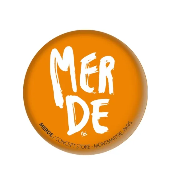 [D2-MAGNET ROND] (ORANGE) MERDE BRUSH / magnet rond