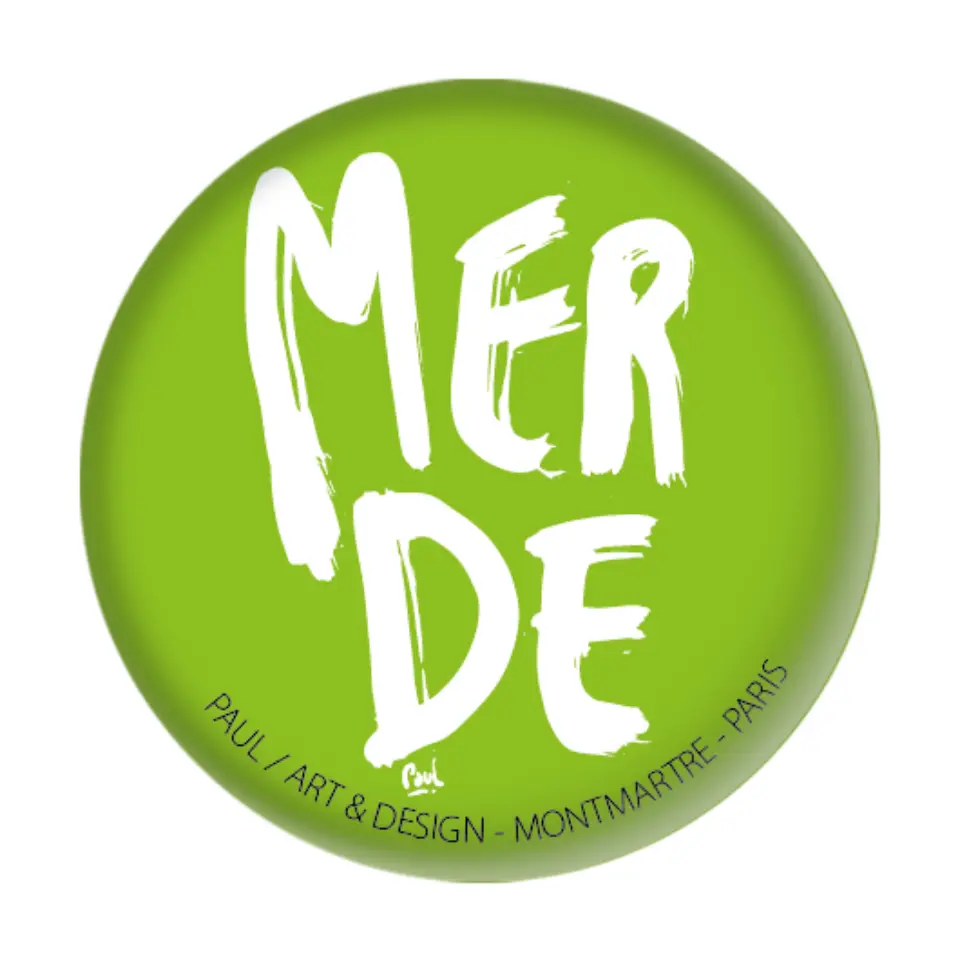 [D2-MAGNET ROND] (VERT CLAIR) MERDE BRUSH / magnet rond