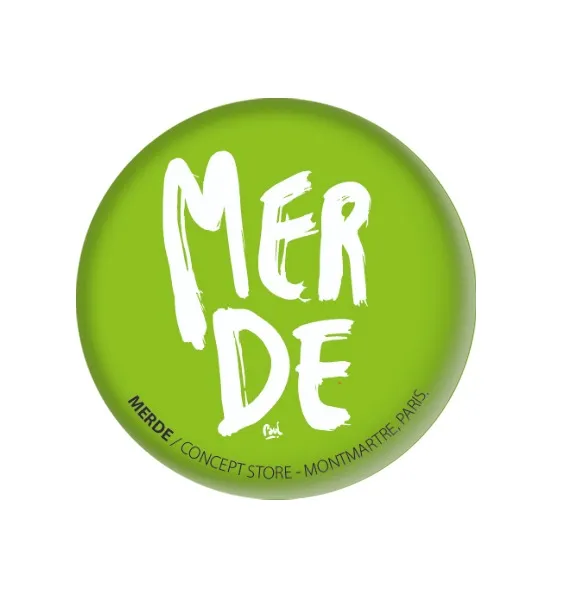 [D2-MAGNET ROND] (VERT CLAIR) MERDE BRUSH / magnet rond